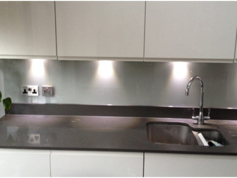 painted glass kitchen 
