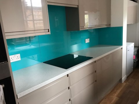turquoise coloured glass