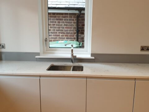pink glass  kitchen