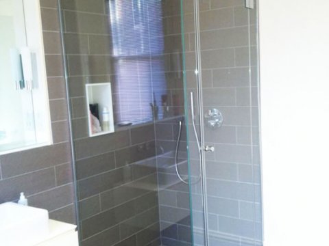 clear glass shower