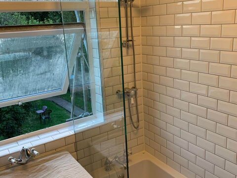 corner shower glass doors