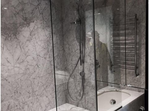 glass in shower