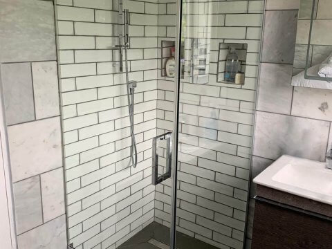 glass over bath shower screen