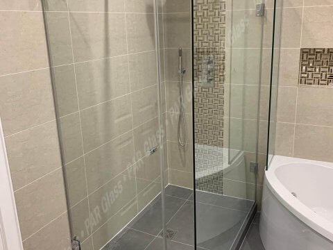 single glass shower