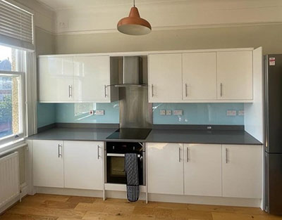 pastel glass splashback