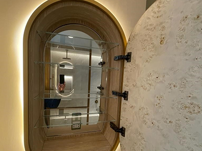 arched bathroom cabinet