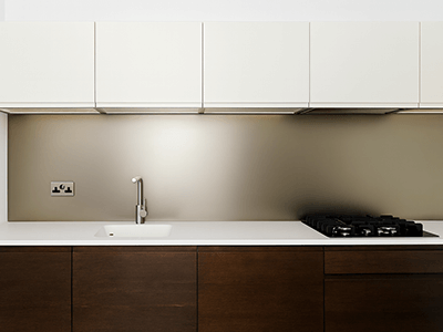 mirror glass splashback