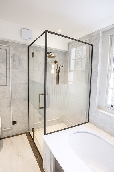 custom reeded shower screen